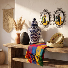 Oaxaca Hand-Stitched Plant Pot Cover - Green