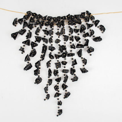 Felipe Rhinestone Necklace & Earring Set — Black
