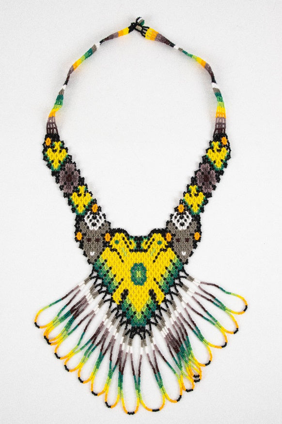 Two-Headed Eagle Wixárika Beaded Necklace (Style 2)