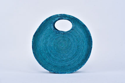 Circular Straw Bag — Turquoise