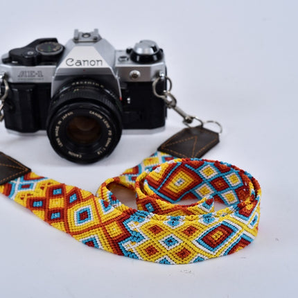 Embroidered Macrame Camera Strap — Style 06
