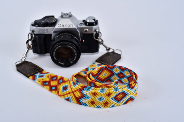 Embroidered Macrame Camera Strap — Style 06