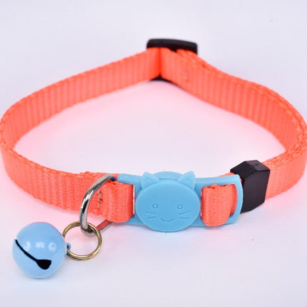 Breakaway Cat Collar with Bell — Fluorescent Orange/Light Blue