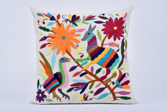 Tenango Embroidered Cushion Cover - Style 8