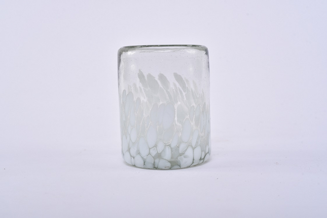 Blown Glass Vase - White Speckled