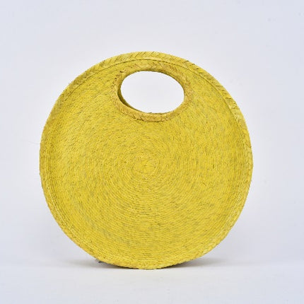 Circular Straw Bag — Yellow