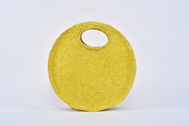 Circular Straw Bag — Yellow