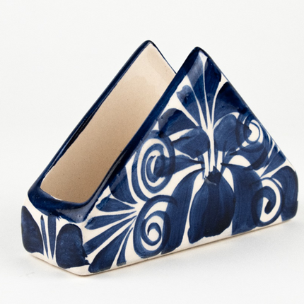 Ceramic napkin holder cobalt blue Talavera - Abba-Express