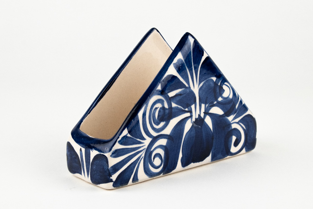 Ceramic napkin holder cobalt blue Talavera - Abba-Express