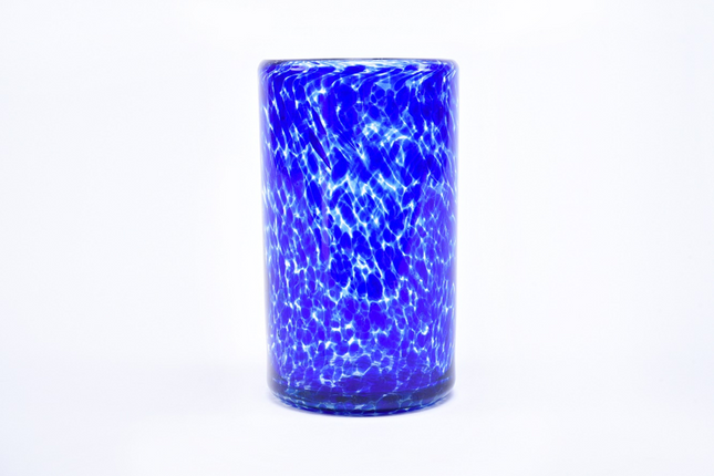 Blown Glass Vase - Cobalt Blue Speckled