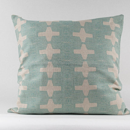 Frego Patterned Cushion Cover - Aqua Green