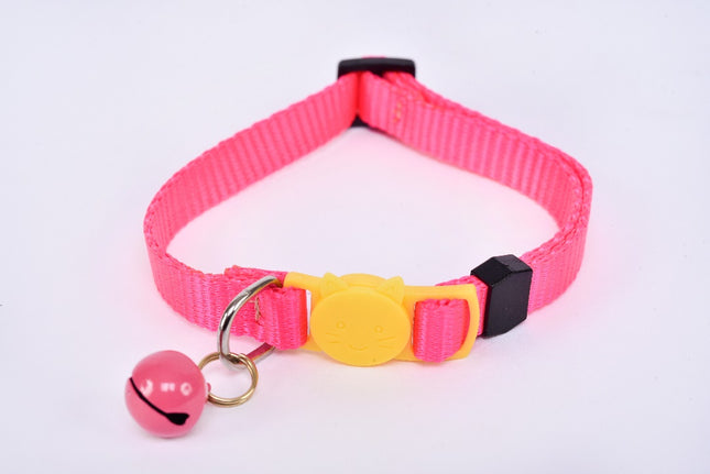 Breakaway Cat Collar with Bell — Light Pink/Yellow