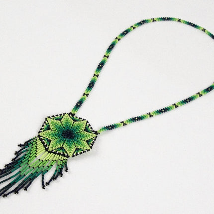 Wixárika Flor de Peyote Beaded Necklace — 44 cm