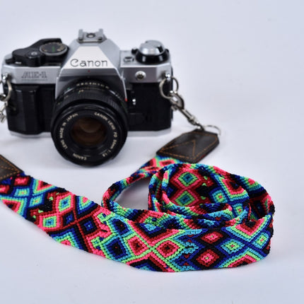 Embroidered Macrame Camera Strap — Style 03