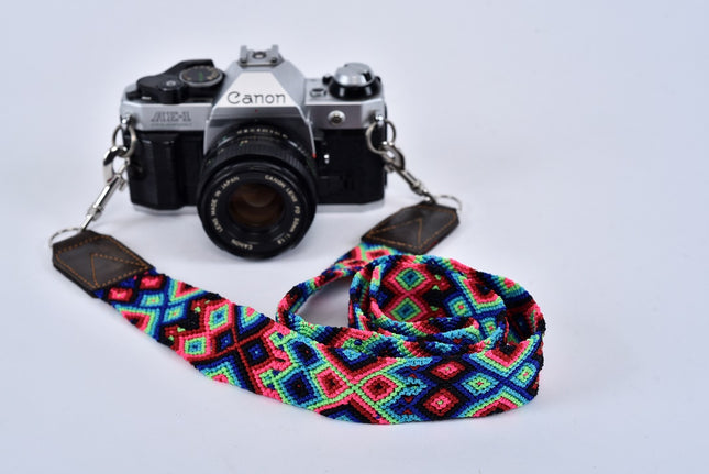 Embroidered Macrame Camera Strap — Style 03