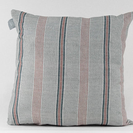 Frego Striped Cushion Cover - Blue/Terracotta