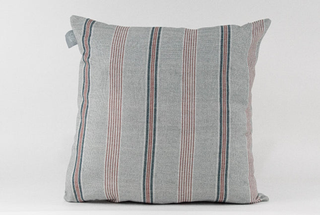 Frego Striped Cushion Cover - Blue/Terracotta