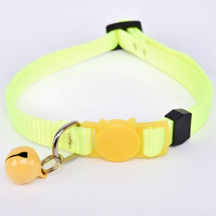 Breakaway Cat Collar with Bell — Fluorescent Green/Yellow