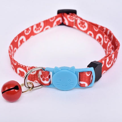 Breakaway Cat Collar with Bell — Red/Light Blue