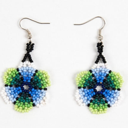 Wixárika Small Flower Beaded Earrings — 5 cm (Set of 2 Pairs)