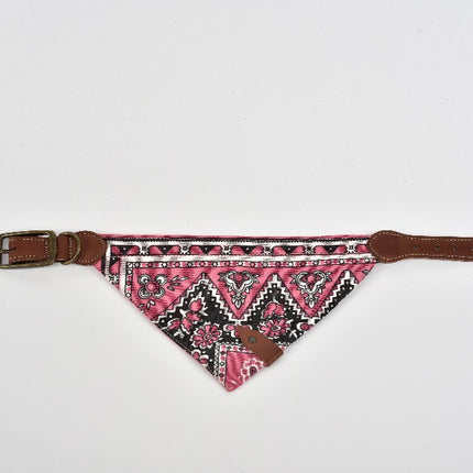 Leather Pet Bandana — Mini (Pink)
