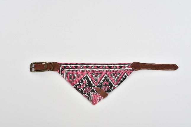 Leather Pet Bandana — Mini (Pink)