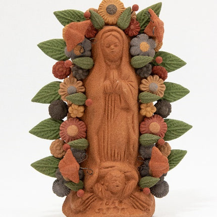 Clay Virgin of Guadalupe Decorative Piece