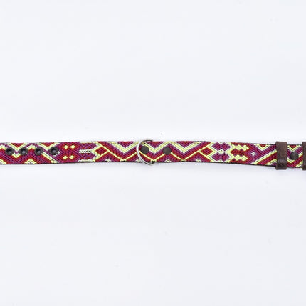 Hand-Embroidered Leather Dog Collar — Extra Small (Thick) (Mix Colors)