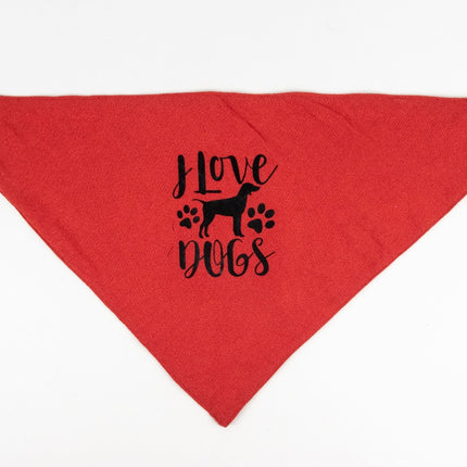 Hand-Painted Pet Bandana — Standard (Red/Orange)