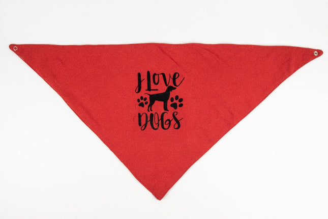 Hand-Painted Pet Bandana — Standard (Red/Orange)