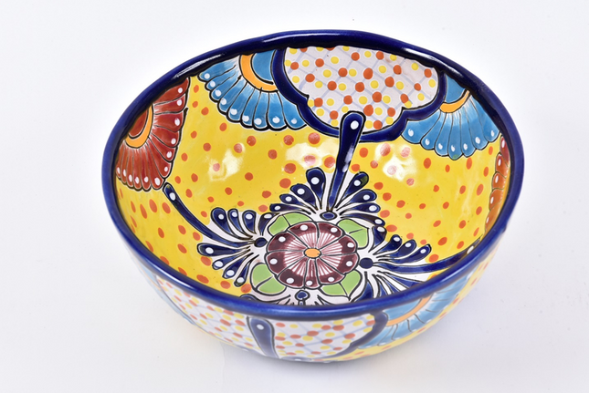 Handmade Clay Fruit Bowl - Colorful Centerpiece