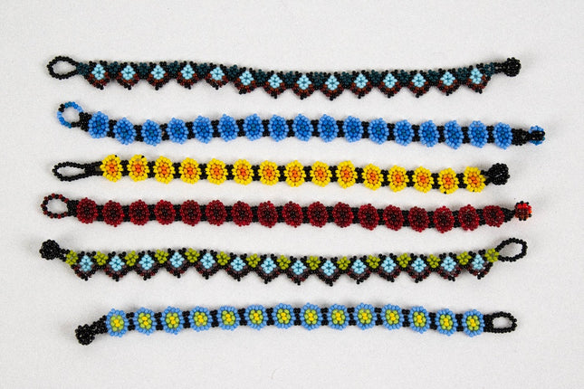 Flower & Mountain Beaded Bracelet Set (6 pcs) — 17-22 cm (Style 2)