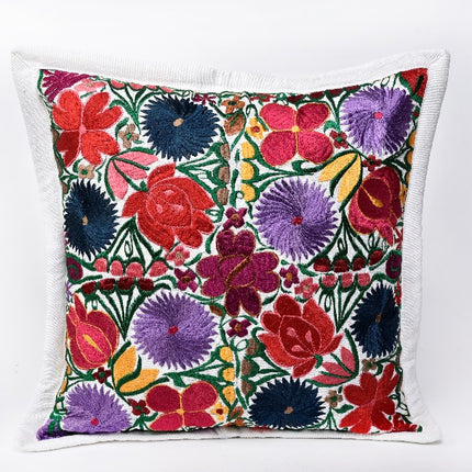 Chiapas Floral Cushion Cover - White