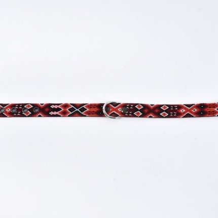 Hand-Embroidered Leather Dog Collar — Thin Medium (Mix Colors)