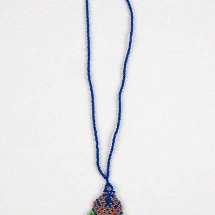 Deer and Flower Wixárika Beaded Necklace — 24 cm