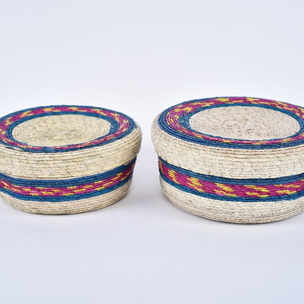 Palm Tortilla Warmer Duo - Natural/Blue