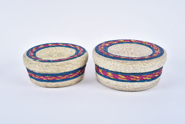 Palm Tortilla Warmer Duo - Natural/Blue