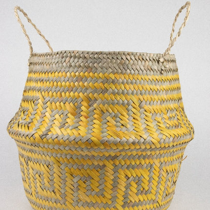 Oaxaca Hand-Stitched Plant Pot Cover - Yellow