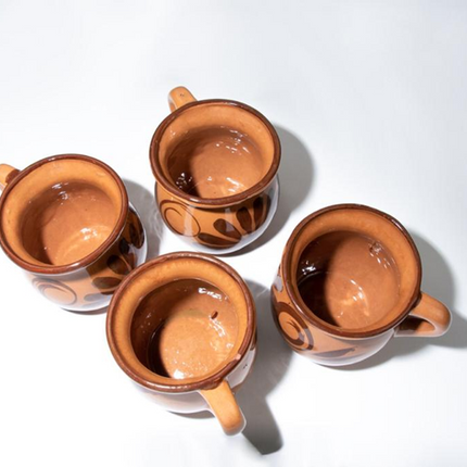Set of 4 Almond Clay Cups - Darker Style