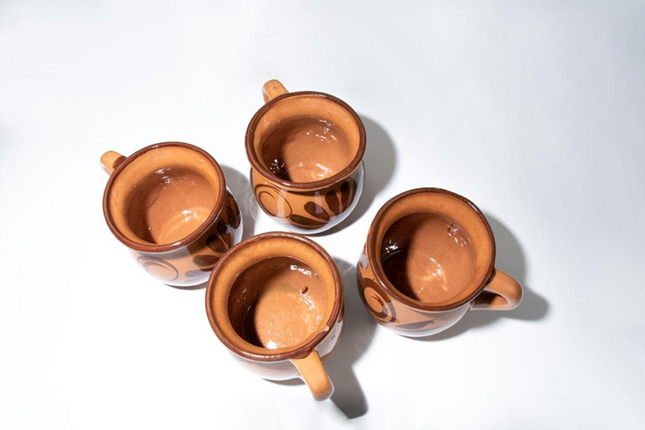Set of 4 Almond Clay Cups - Darker Style