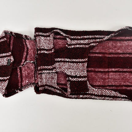 Hippie Embroidered Dog Jacket — Large (Red Wine / White)