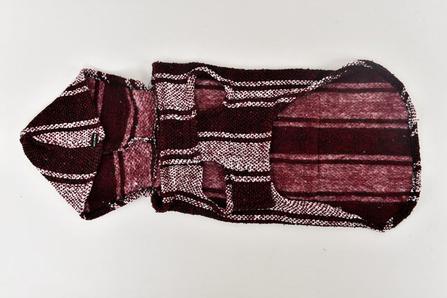 Hippie Embroidered Dog Jacket — Large (Red Wine / White)