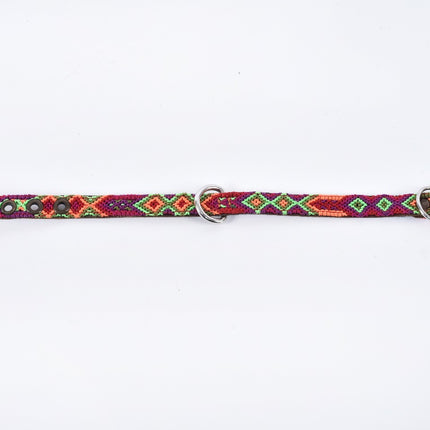 Hand-Embroidered Leather Dog Collar — Extra Small (Thin) (Mix Colors)