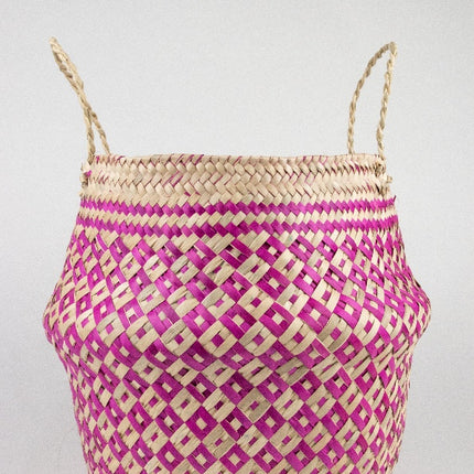 Oaxaca Hand-Stitched Plant Pot Cover - Pink
