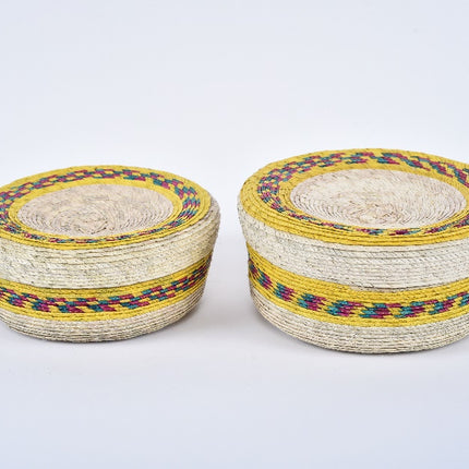 Palm Tortilla Warmer Duo - Natural/Yellow