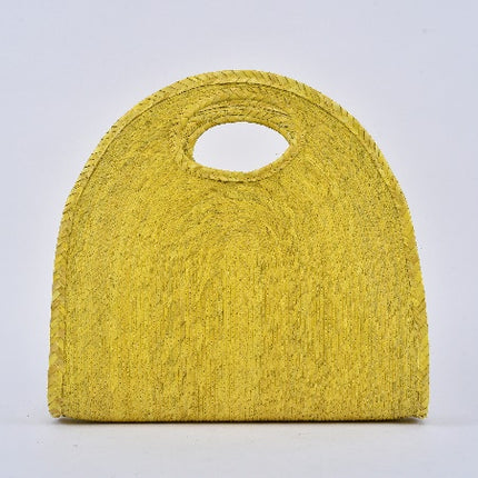 Half Moon Straw Bag — Yellow