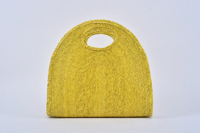 Half Moon Straw Bag — Yellow
