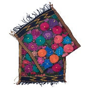 Chiapas Embroidered Table Runner - Dark Blue