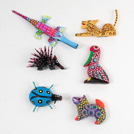 Set of 6 Wooden Alebrije Fridge Magnets