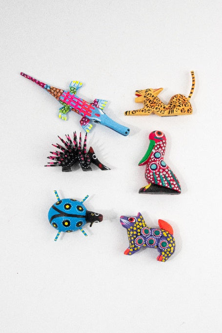 Set of 6 Wooden Alebrije Fridge Magnets